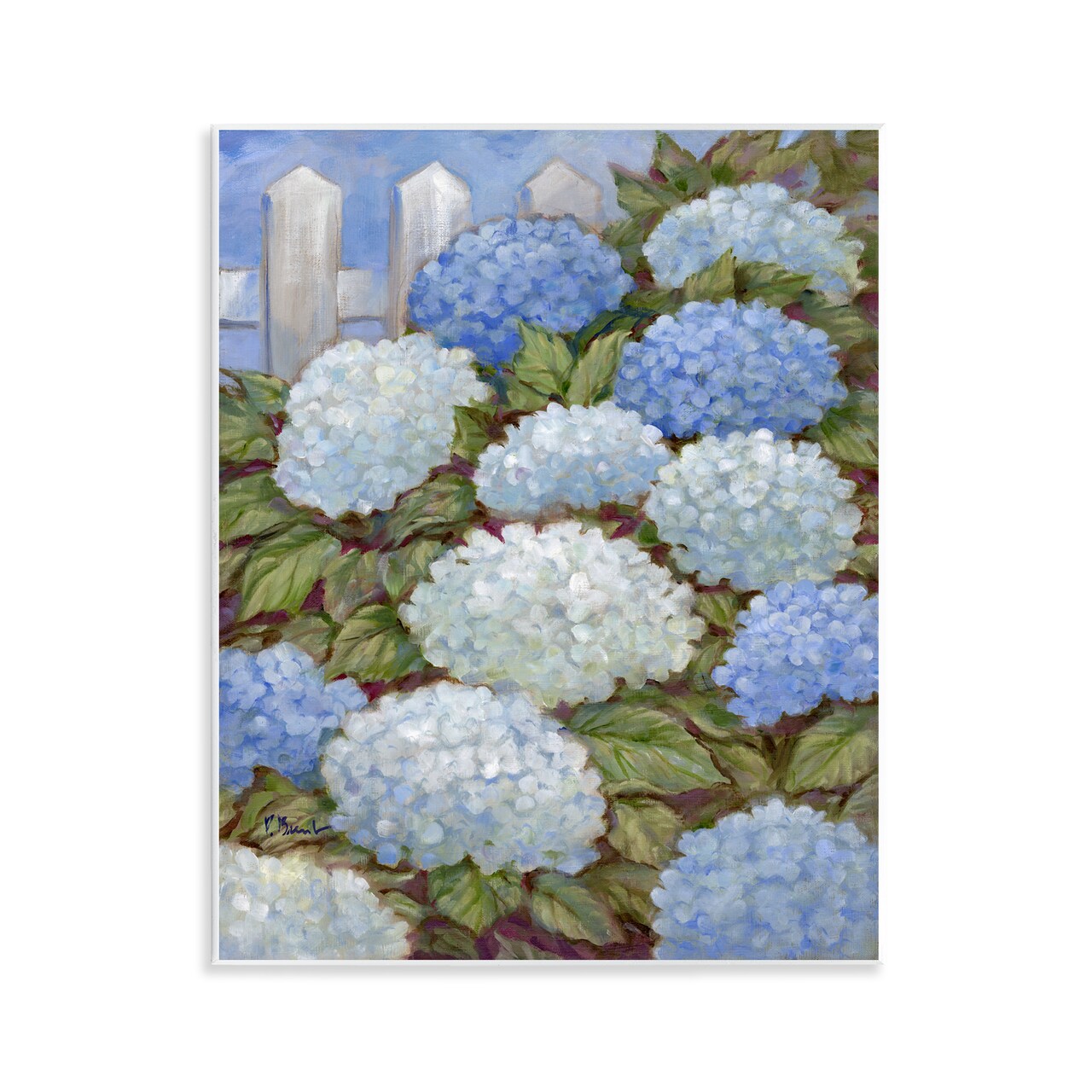 Stupell Industries Blue & White Hydrangea Wall Plaque Art Design by Paul Brent